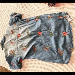 Driftwood Mabel Denim Floral Embroidered Dress